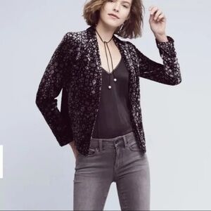 Anthropologie Elevenses - Lumi Velvet Jacket - Black - Size 2 - Good Condition!!